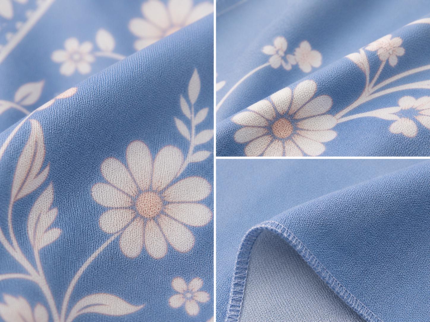 Blue Floral Maxi Dress, Vintage Botanical Print, Sleeveless A-Line with Pockets __etsy:7973973856