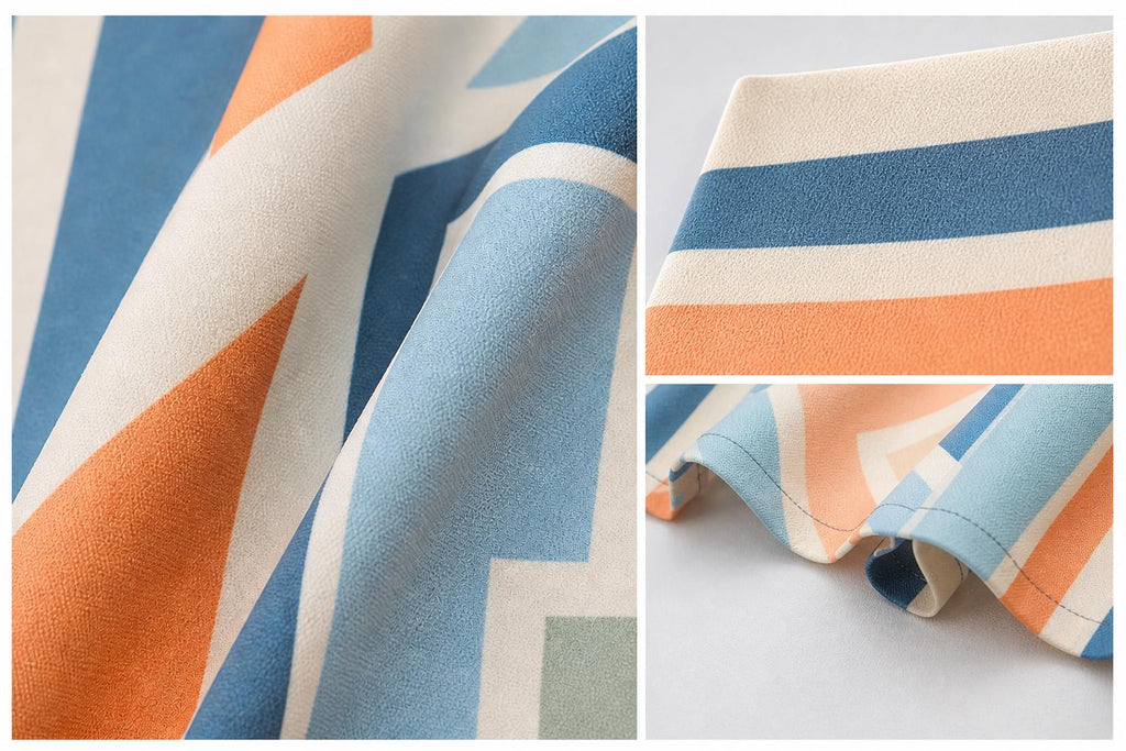 Pastel Geometric Midi Slip Dress in Blue and Peach with Modern Art Deco Print __etsy:8021878713