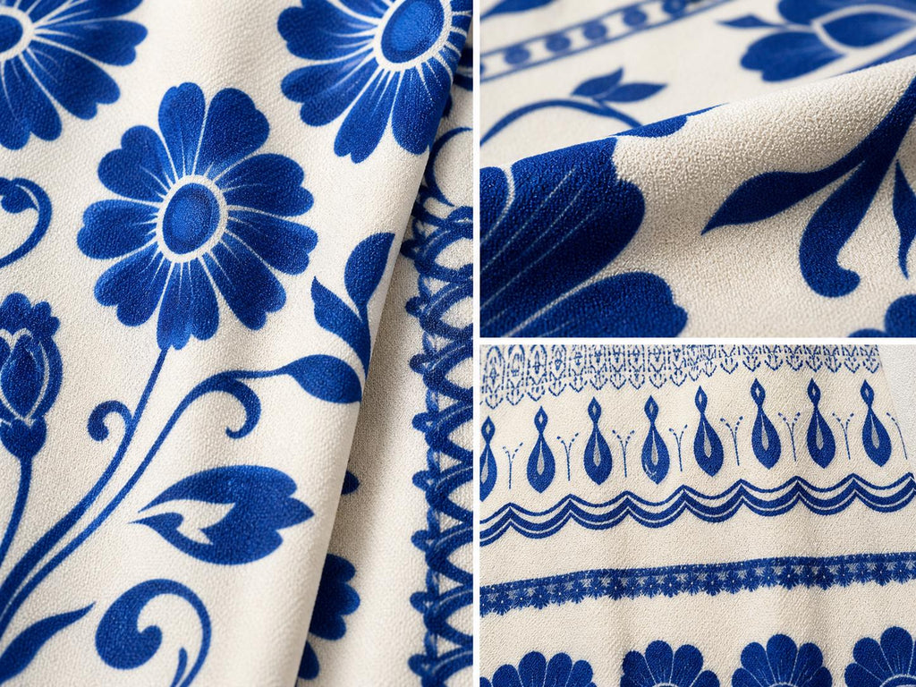 Blue Floral Maxi Dress, Ivory A-Line Summer Dress with Pockets __etsy:8025159033